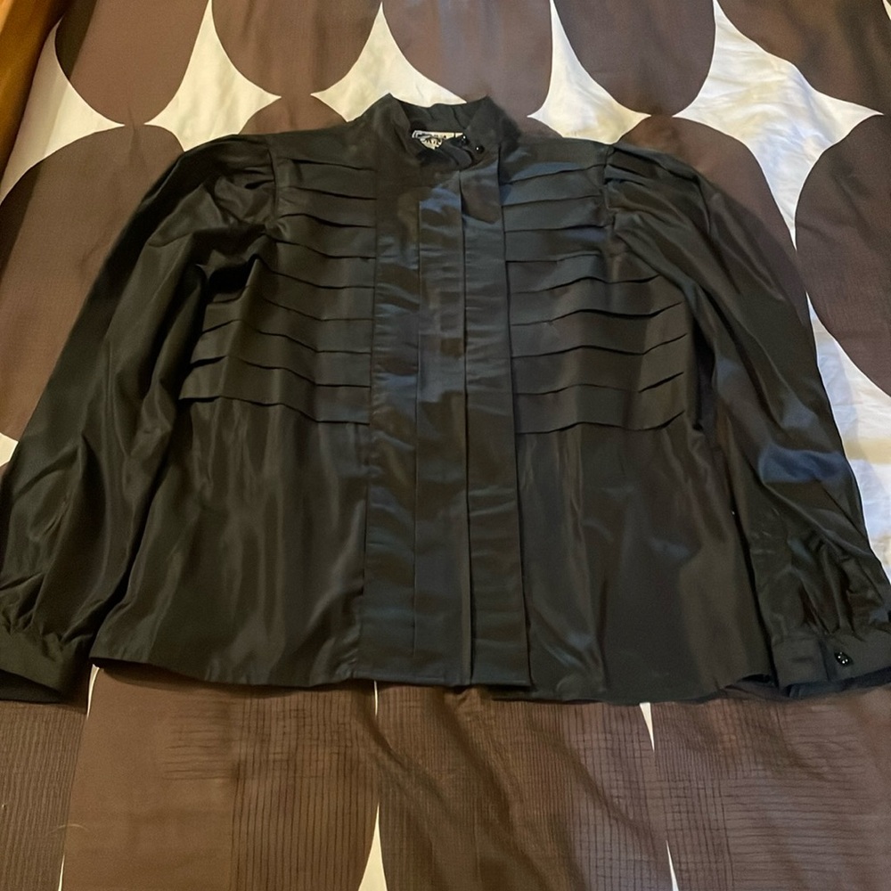 Vintage Regina Porter Polyester asymmetrical button down shirt Size 14